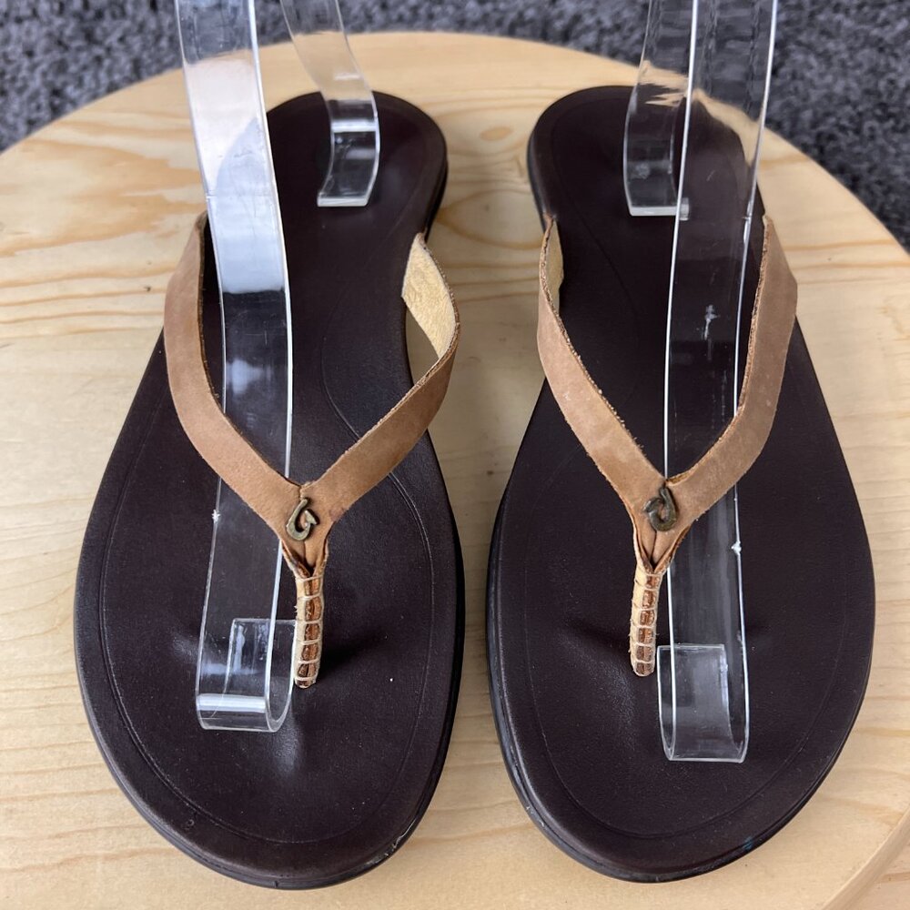 OluKai Brown Tan Sandals - Picture 4 of 9